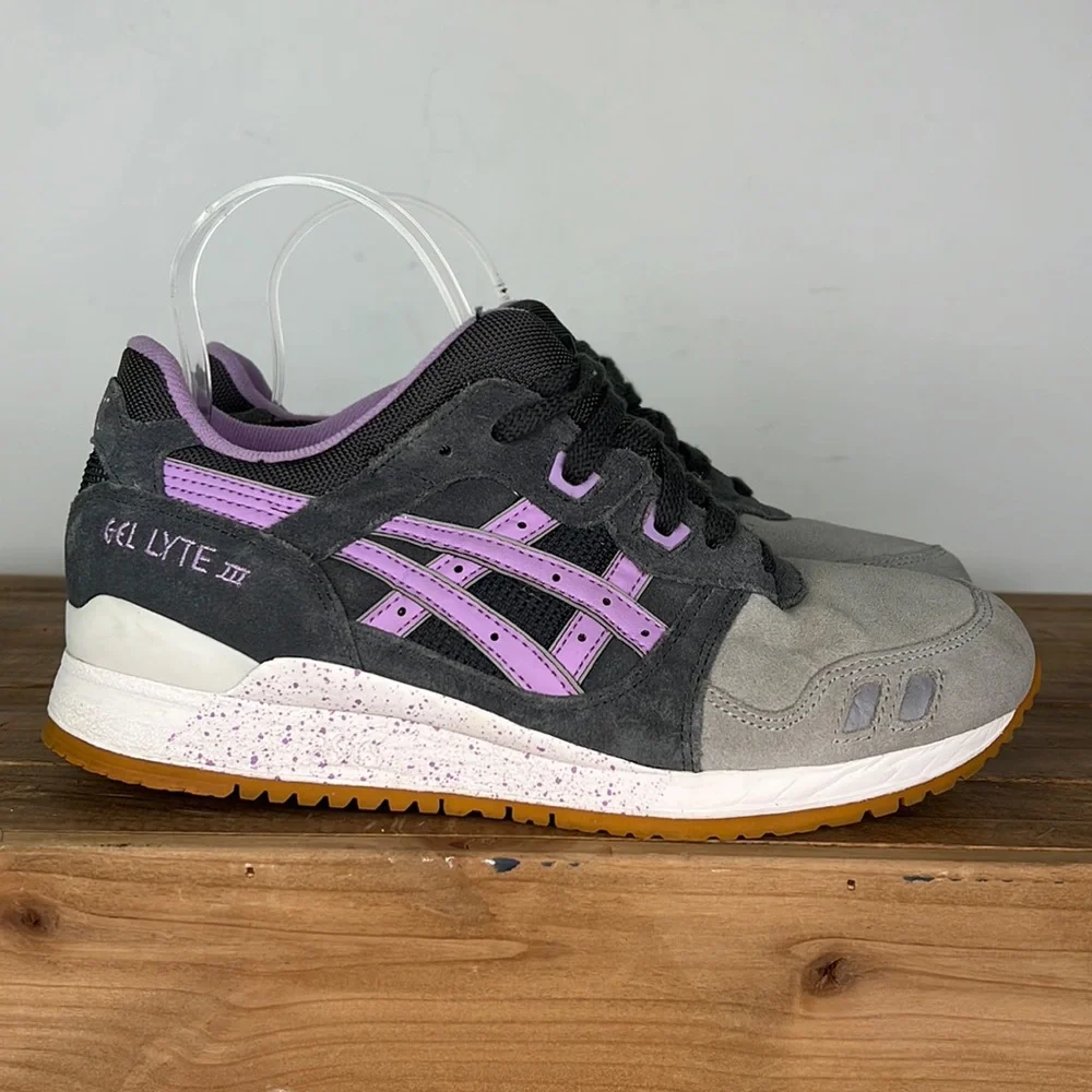 ASICS grey purple Gel Lyte 3 athletic sneakers us women’s size 8